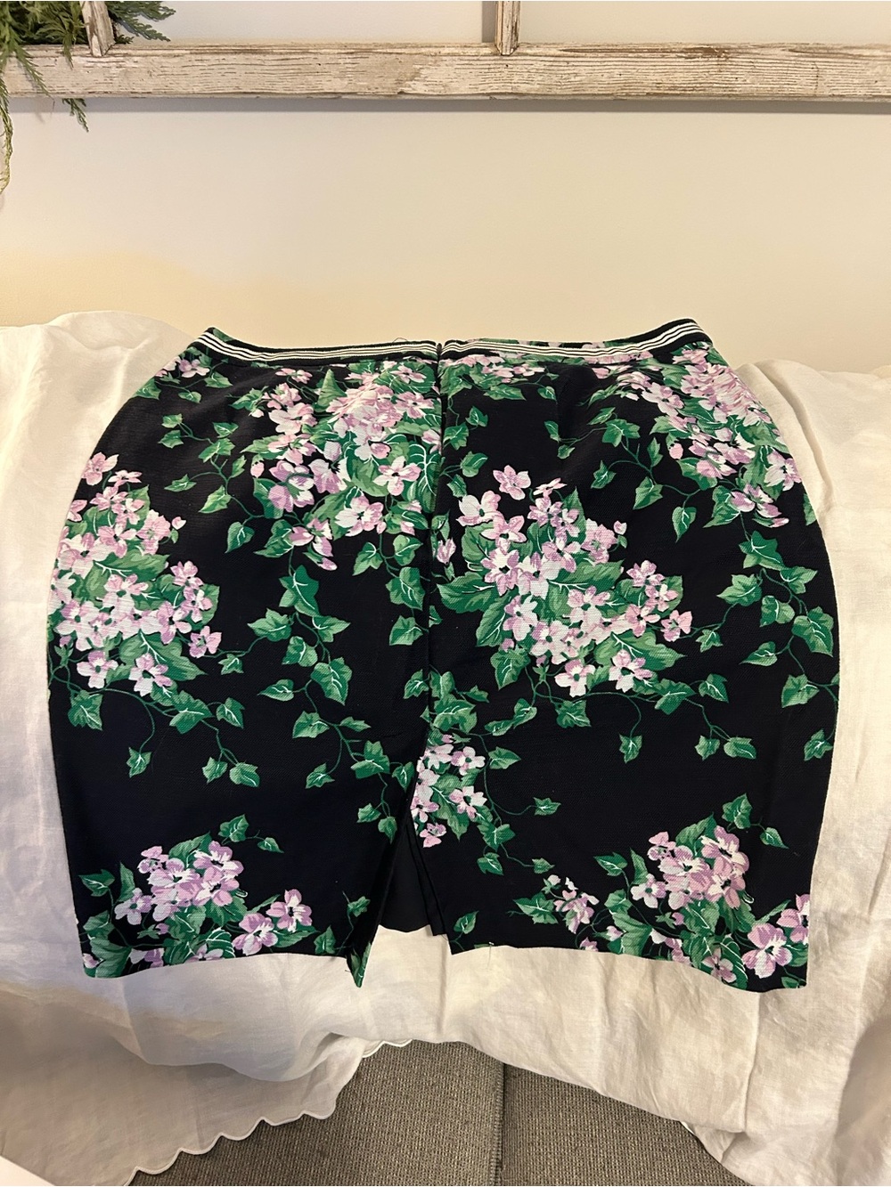 Talbots Floral Navy & Floral High-Waist Skirt